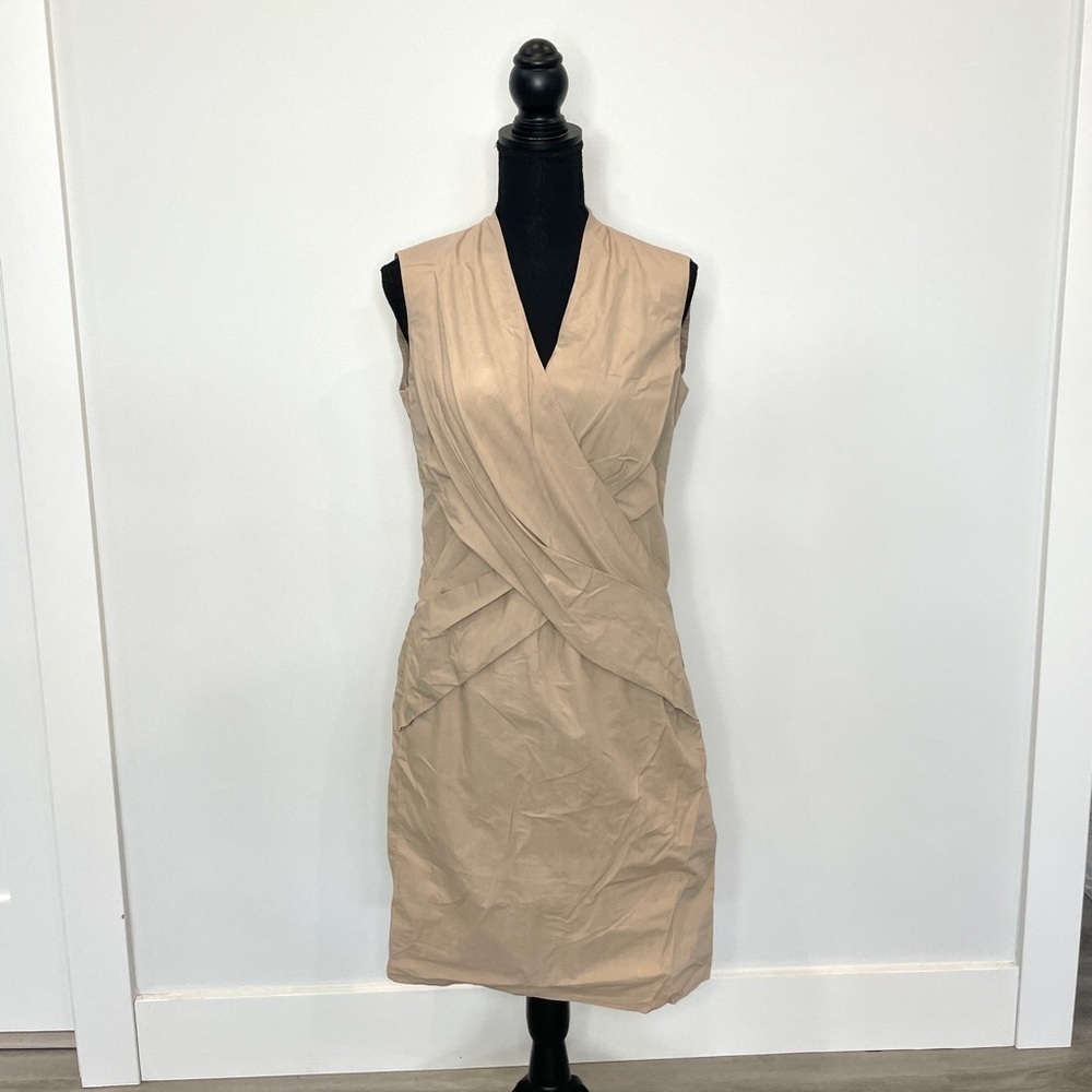Pauw Amsterdam Beige Midi V-Neck Dress